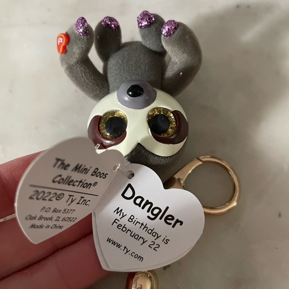 Ty Beanie Mini Boo Dangler & Chi (sloth & panda) Keychain Key Ring - both NWT - Picture 5 of 7